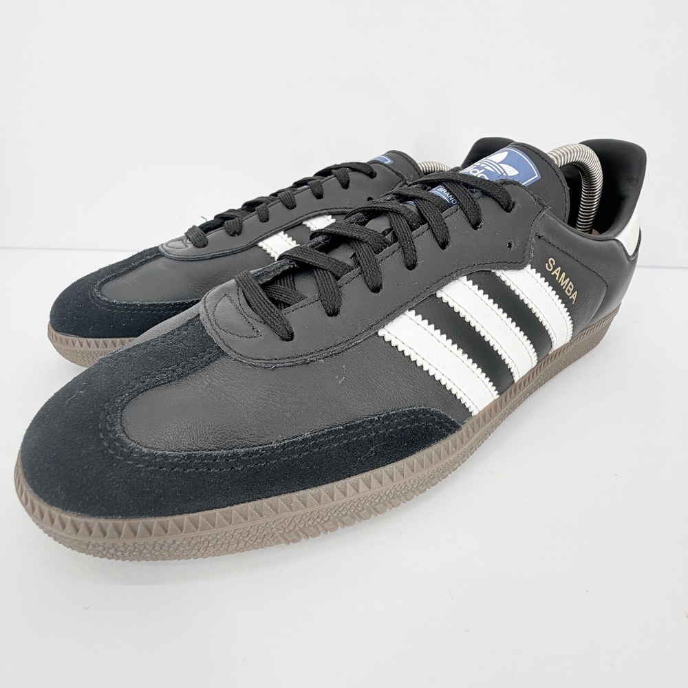 Adidas Samba Classic Men's 11.5 Black White Gum Leather Suede Sneakers